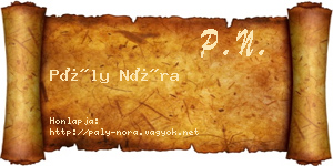Pály Nóra névjegykártya