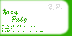 nora paly business card
